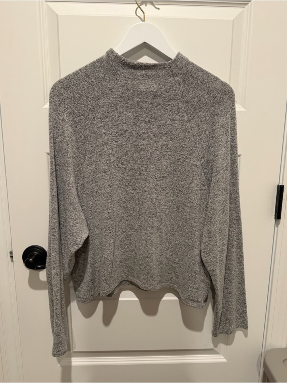 H&M Cozy Marled Gray Mock Neck Sweater